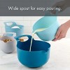 4 Piece Nesting Plastic Mixing Bowl Set with Pour Spouts and Handles, Blue - 3 of 4