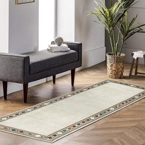 Acekool 2x6 Washable Runner Rug - Non-Slip Geometric Low Pile Carpet for Hallway, Bedroom & Laundry ,Grey - 1 of 4