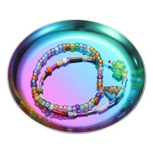 Unique Bargains Stainless Steel Decorative Round Jewelry Serving Trays for Candle Drink - 1 of 4