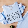 Simply Sage Market Women's Lightweight Garment Dyed Graphic Sweatshirt Hello Winter Trees - 3 of 4