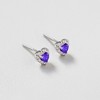 Girl's Princess Heart CZ Screw Back Sterling Silver Earrings - In Season Jewelry - 4 of 4