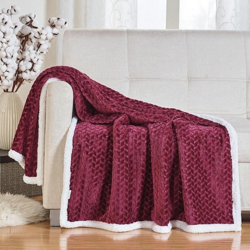 Burgundy throw 2024 blankets