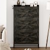 TIRAMISUBEST Narrow Shoe Cabinet - 2-Drawer Grey MDF w/Metal Handles (51"W x 45"H) - 2 of 4