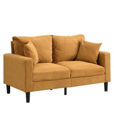 Sapphtopaz Corduroy High Resilience Sofa with Throw Pillows Modern Comfy Sofa Couch for Living Room,Bedroom,Apartment