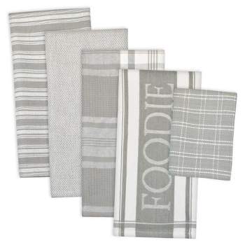  KitchenAid Albany Kitchen Towel 4-Pack Set, Cotton, Grey/White,  16x26 : Home & Kitchen