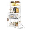 Aheaplus Kitchen Storage Rack with Power Outlet, Coffee Bar Station with LED Lights, Bakers Rack with 6 S-Shaped Hooks - 4 of 4