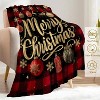 Lomsoe Christmas Decorative Throw Blanket White Snowy Tree and Green Forest Print Decoration, Soft Flannel Winter Blanket for Bed Sofa. - 2 of 4