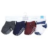 Hudson Baby Infant Boy Non-Skid No-Show Socks, Blue Burgundy - 2 of 4