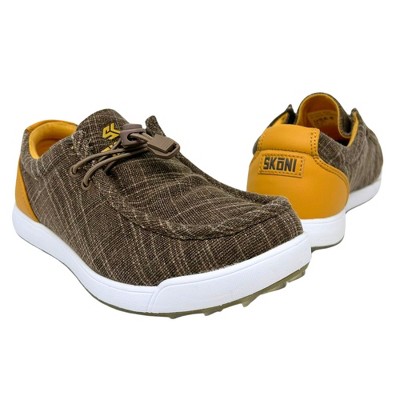 SKONI Men's G2 | Spikeless | Waterproof | Slip On | Golf Shoe (Brown/Ochre, 10) — фото 2
