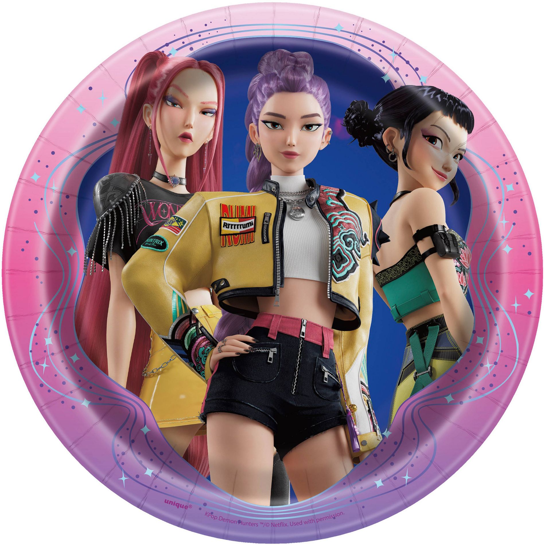 KPop Demon Hunters Round 7" Disposable Snack Plates 8ct