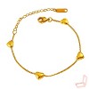 Gold Titanium Steel Heart - Beaded Classic Women's Bracelet - 3 of 4