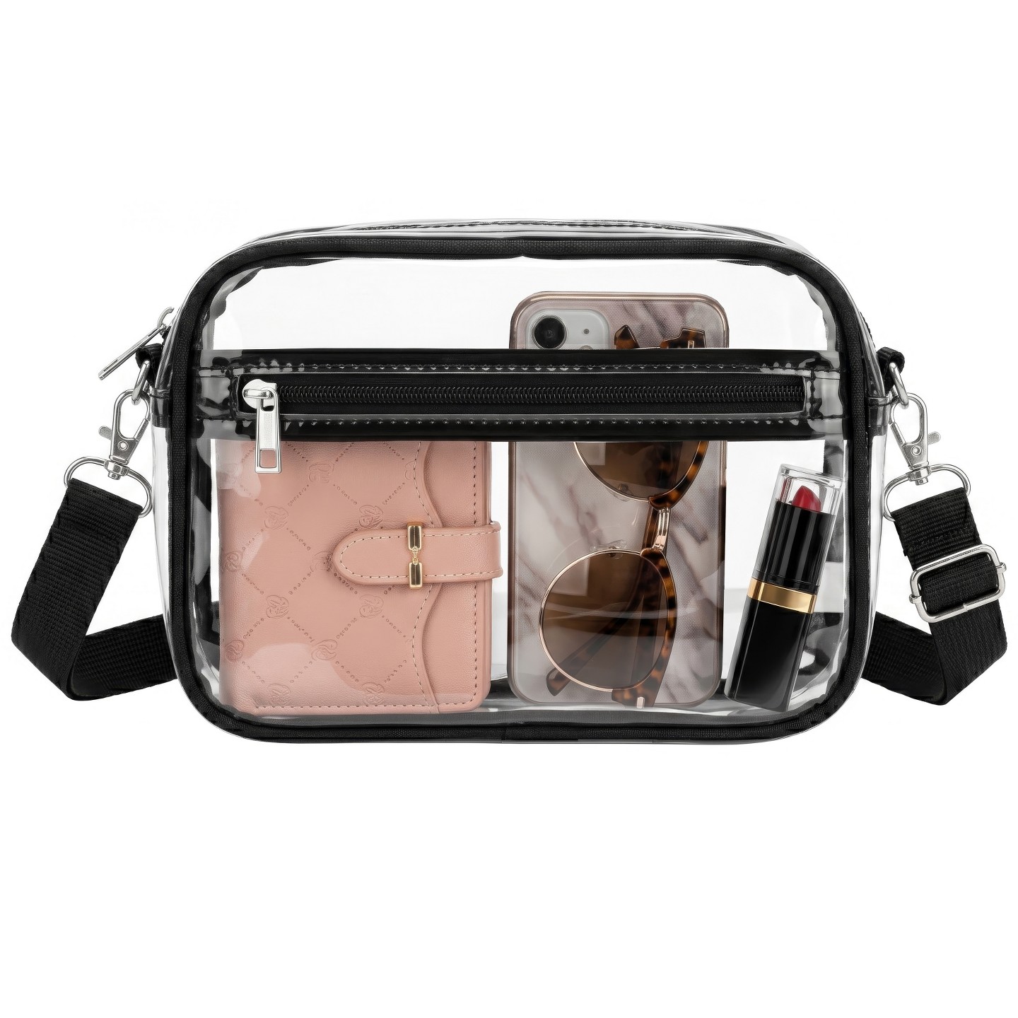 Сумка Garnen Clear Bag for Stadium Events, Clear Purse Crossbody, Clear Stadium Approved Bags See Through Bag With Zipper and Adjustable Strap — фото 1