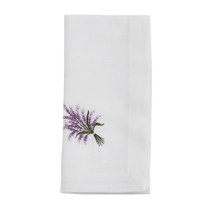 Saro Lifestyle Table Napkins With Embroidered Lavender Design (Set of 4) - 1 of 4