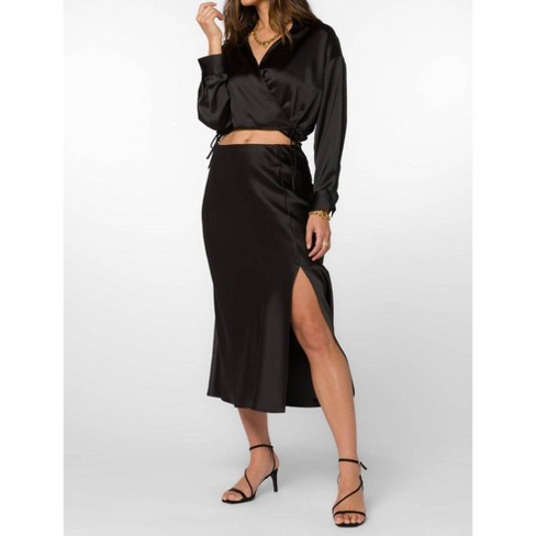 Women s Gypsy Pull On Satin Skirt Velvet Heart Target
