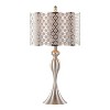 LumiSource (Set of 2) Ashland 27" Contemporary Table Lamps Brushed Nickel with Laser Cut Shade: Metal Body, Linen Shade, UL Listed - 3 of 4