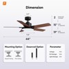 Siljoy 44-in Black Ceiling Fan with LED Light and Remote Control Include (5 Blades) For Bedroom Living Room and kitchen - 4 of 4