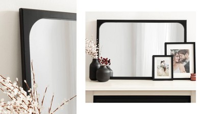 Kenai 24x36 Black Wood Rectangular Bathroom Vanity Mirror