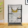 BestMassage 4 Tier 48 Inches Cat Cage Cat Playpen with Double Door Ramp Ladders, Black - 2 of 4