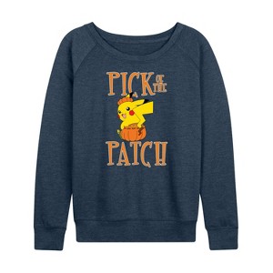 Women's - Pokémon - Pick Of The Patch Lightweight French Terry Wide Neck Long Sleeve Shirt - 1 of 4