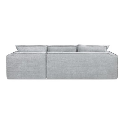 Brenley Ash Gray Chenille 110.5" Pillow Back Sectional Sofa