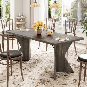 Garvee 71" Dining Table for 6, Long Walnut Wooden Kitchen Table with Heavy Duty Legs for Dining Room & Living Room - 1 of 4