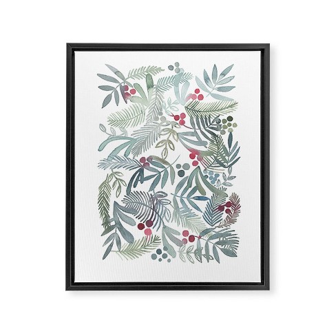 Dash and Ash Ferns and Holly Framed Art Canvas - Society6 - image 1 of 4