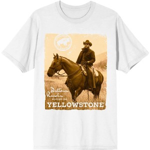 Yellowstone Rip Wheeler On Horse Poster Art Crew Neck Short Sleeve Women's White T-shirt - 1 of 3
