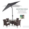 PAGED Rectangle Patio Umbrella Modern Market Umbrella with Push Button Tilt, Crank and 6 Ribs for Garden, Base Not Included - 2 of 4