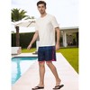 INSPIRE CHIC Men's Summer Beach Casual Color Block Striped Drawstring Board Shorts - 4 of 4