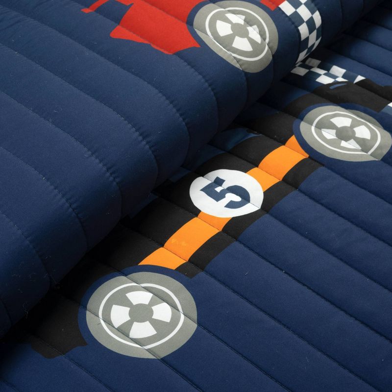 Kids' Racing Cars Reversible Oversized Quilt Bedding Set - Lush Décor, 4 of 12