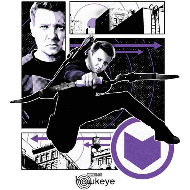 Men's Marvel Hawkeye Graphic Panel Icon T-Shirt, 2 of 6