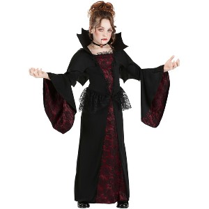 HalloweenCostumes.com Royal Vampire Sustainable Materials Girl's Costume | Vampire Costumes - 1 of 4