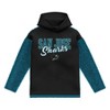 NHL San Jose Sharks Girls' Faux Fur Long Sleeve Hooded Sweatshirt - 2 of 3
