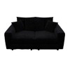 82.7" Plush Corduroy U-Shaped Sectional Sofa, 2 Ottomans, Deep Seat - 3 of 4