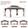 COWLOWN 10x12 Double-Tier Hardtop Gazebo, Sturdy Aluminum Frame with Iron Roof, Curtains & Netting for Patios, Backyards & Decks - 4 of 4
