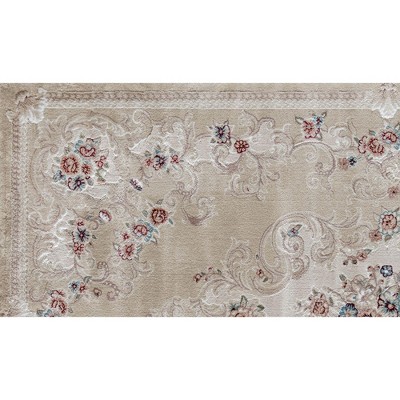 Reversible Round Blue Synthetic 60" Stain-Resistant Area Rug