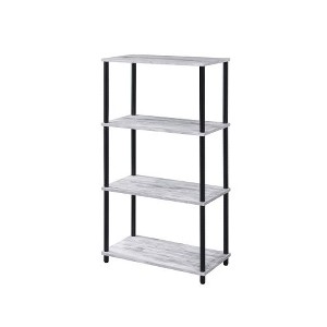 Lyngins 4-Tier KD Bookshelves,Powder Coating Shelving Units with 15mm Thick Panel,Metal Frame,Wood Open Bookcases for Living Room,Office - 1 of 4
