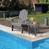 Costway HDPE Patio Adirondack Chair & Folding Footrest Set All-Weather Outdoor White\Black\Grey\Turquoise - 3 of 4