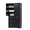 NicBex Wide Bathroom Storage Cabinet, Tall Freestanding Unit with 3 Soft-Close Drawers and Doors, High-Capacity Organizer for Toiletries - 3 of 4