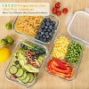 LunaLulinlk 3 Pack 34 OZ Lunch Boxes, 2 Compartments, Airtight Lunch Boxes, Bento Boxes with Leak-Proof Locking Lids, BPA Free - 2 of 4