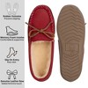 Alpine Swiss Sabine Womens Moccasin Slippers Genuine Suede House Shoe Memory Foam Insole Plush Faux Shearling Fur Indoor Outdoor Anti-Slip Rubber Sole - 3 of 4