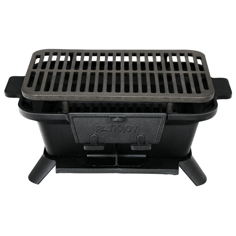Tangkula Portable Heavy Duty Cast Iron Charcoal Grill Tabletop BBQ Stove with Double-sided Grilling Net for Camping, 1 of 11