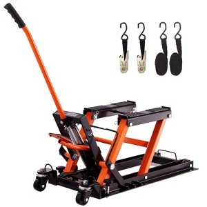 VEVOR Steel Hydraulic Motorcycle Jack Stand, 1500 LBS ATV Scissor Lift Jack, 4.7"-15" Scissor Lift Jack Stand with 4 Wheels - 1 of 4