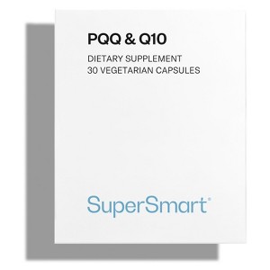 SuperSmart PQQ & Q10 (Advanced Complex) - High Absorption PQQ CoQ10 Supplement - Superior Antioxidant | Non-GMO & Gluten Free - 30 Vegetarian Capsules - 1 of 1