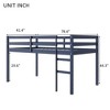 NicBex Twin/Full Size Loft Bed,Rubber Wood Loft Bed Frame with Ladder and Guardrail,Bed Frame for Adults,Kids,Box Spring Not Required - 3 of 4
