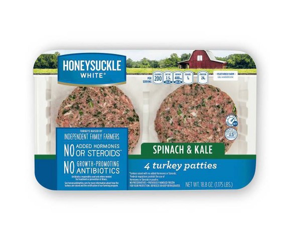 Honeysuckle White Spinach & Kale Turkey Patties - 4ct/18.8oz