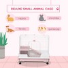 Gulches PawHut 2-Level Small Animal Cage Rabbit Hutch with Wheels for Bunny, Chinchillas, Ferret, Pink - 3 of 4
