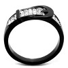 Slickblue Women’s Two-Tone Black Buckle Ring with Clear Synthetic Crystals, Stainless Steel, Sizes 5–10 - 3 of 4
