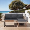 3 Piece Outdoor Patio Furniture Set, All-Weather PE Wicker Rattan Sectional Sofa Conversation Set With Table For Balcony Patio Backyard Porch Poolside - 3 of 4