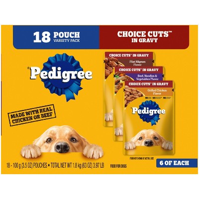 Pedigree Choice Cuts in Gravy Variety Pack Pouch Wet Dog Food - 3.5oz/18ct